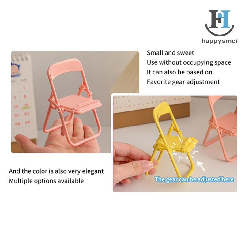 [GA] ขาตั้งโทรศัพท์มือถือรูปทรงเก้าอี้แบบพกพาน่ารักสีสันสดใสสตูลพับปรับได้ Lazy Phone Desktop Holder สําหรับโทรศัพท์มือถือ [TH] - รูปที่ 4