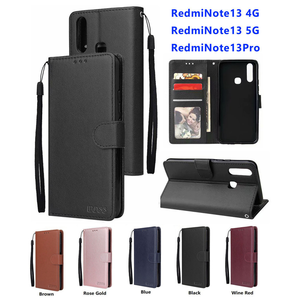 เคสฝาพับ ล็อคได้ สำหรับ XIAOMI Redmi A3 Redmi Note13 4G Note13 5G Note13Pro Note12 Pro Plus 12 12C 13C เคสฝาพับหนัง BOSS