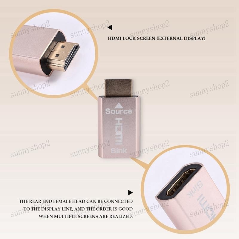 [sunnyshop2019] อะแดปเตอร์ที่จับสัญญาณ HDMI KVM HDMI2.0 EDID DDC ปลั๊กดัมมี่ สําหรับจอแสดงผล HDMI อิมูเลเตอร์ เป็น 3840X2160