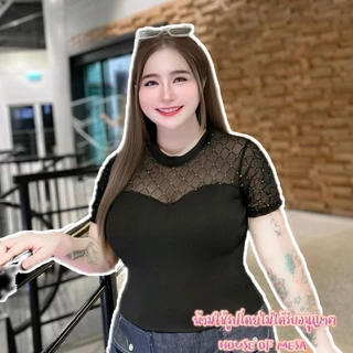 Plussize เสื้อครอป สาวอวบ อกซีทรู 34ถึง56 นิ้ว