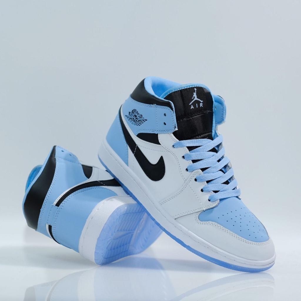 ♞,Nike  Air Jordan 1 Mid SE White Ice Blue Original | Jordan High Shoes | Jordan Blue | Air Jordan