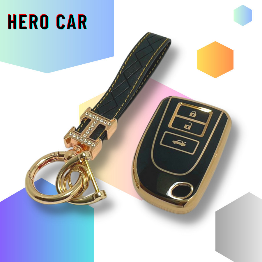 กรอบกุญแจ Toyota Yaris ATIV / VIOS สำหรับ3ปุ่ม สำหรับ3ปุ่ม ปลอกหุ้มกุญแจรีโมทรถยนต์​ เคสกุญแจรีโมทรถยนต์
