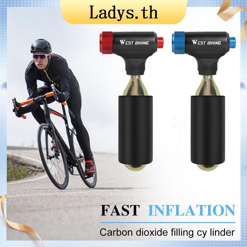 [Ladys.th] West BIKING หัวเติมลมยางจักรยาน CO2 สําหรับวาล์ว Presta Schrader