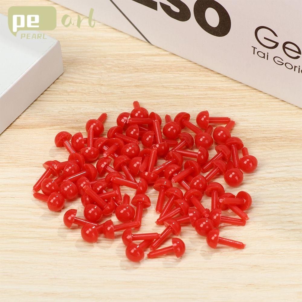 Pearlth จมูกพลาสติก ทรงวงรี สีดํา แดง ปลอดภัย DIY อุปกรณ์เสริม สําหรับจมูกสัตว์ 100 ชิ้น ต่อถุง