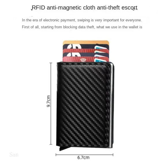 Rfid Mens Anti-theft Card Holder Automatic Pop-up Type Large Capacity Multi-Card Slot กล่องบัตรเครดิตอลูมิเนียมอัลลอยด์