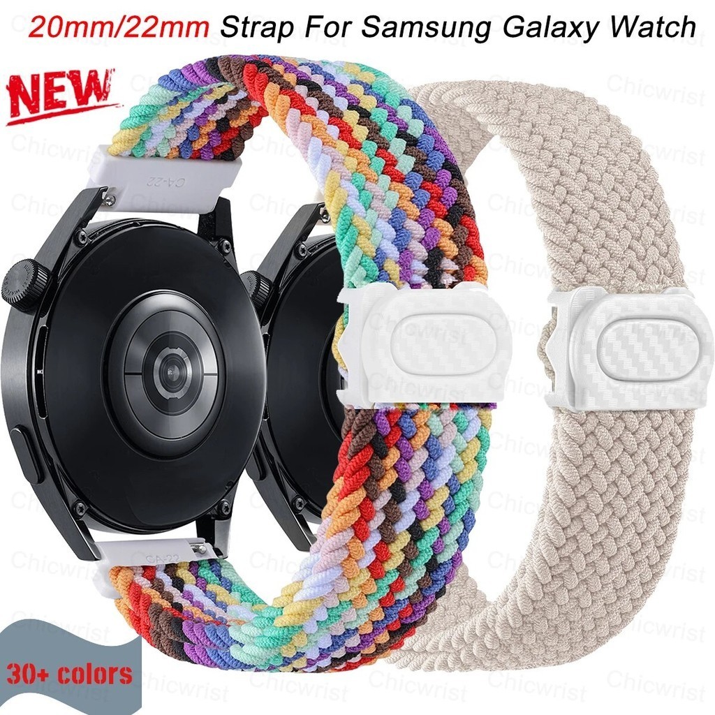SAMSUNG 20มิลลิเมตร22มิลลิเมตรทอห่วงสายกีฬาสร้อยข้อมือไนลอนเข้ากันได้สําหรับหัวเว่ยนาฬิกาgt2 3 4ซัมซุง กาแลคซี นาฬิกา6คลาสสิก43มิลลิเมตร47มิลลิเมตร6/5/4 40 44 5มือโปร 45มิลลิ