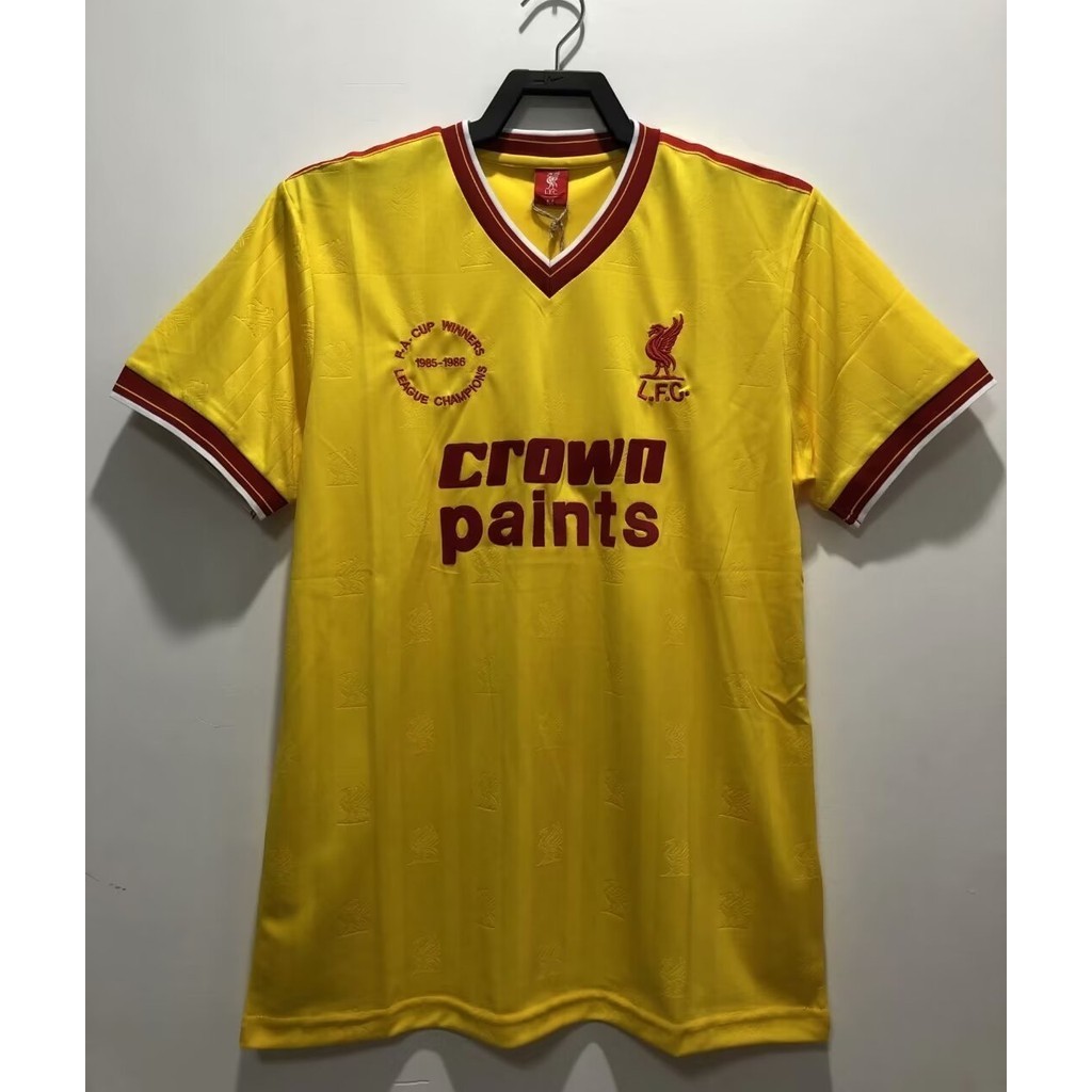 เสื้อกีฬาแขนสั้น ลายทีมชาติฟุตบอล Liverpool 1985-86 คุณภาพสูง