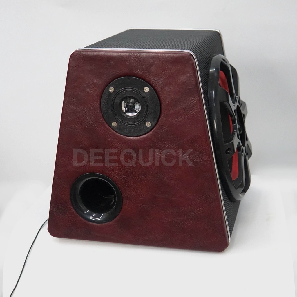 ลำโพง ลำโพงติดรถยนต์ SUPERBASS กล่องไม้  8 นิ้ว ต่อแบตเตอรี่ BLUETOOTH FM MP3 ใช้ได้ทั้ง ไฟบ้าน ไฟรถ  6 8 10 นิ้ว