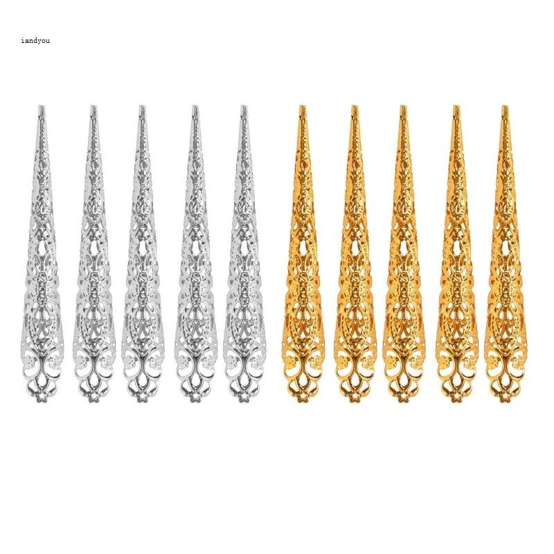 ✿ 5 ชิ้น ปลายนิ้ว กรงเล็บ ตกแต่งเล็บ แหวน อุปกรณ์ป้องกันข้อต่อนิ้ว