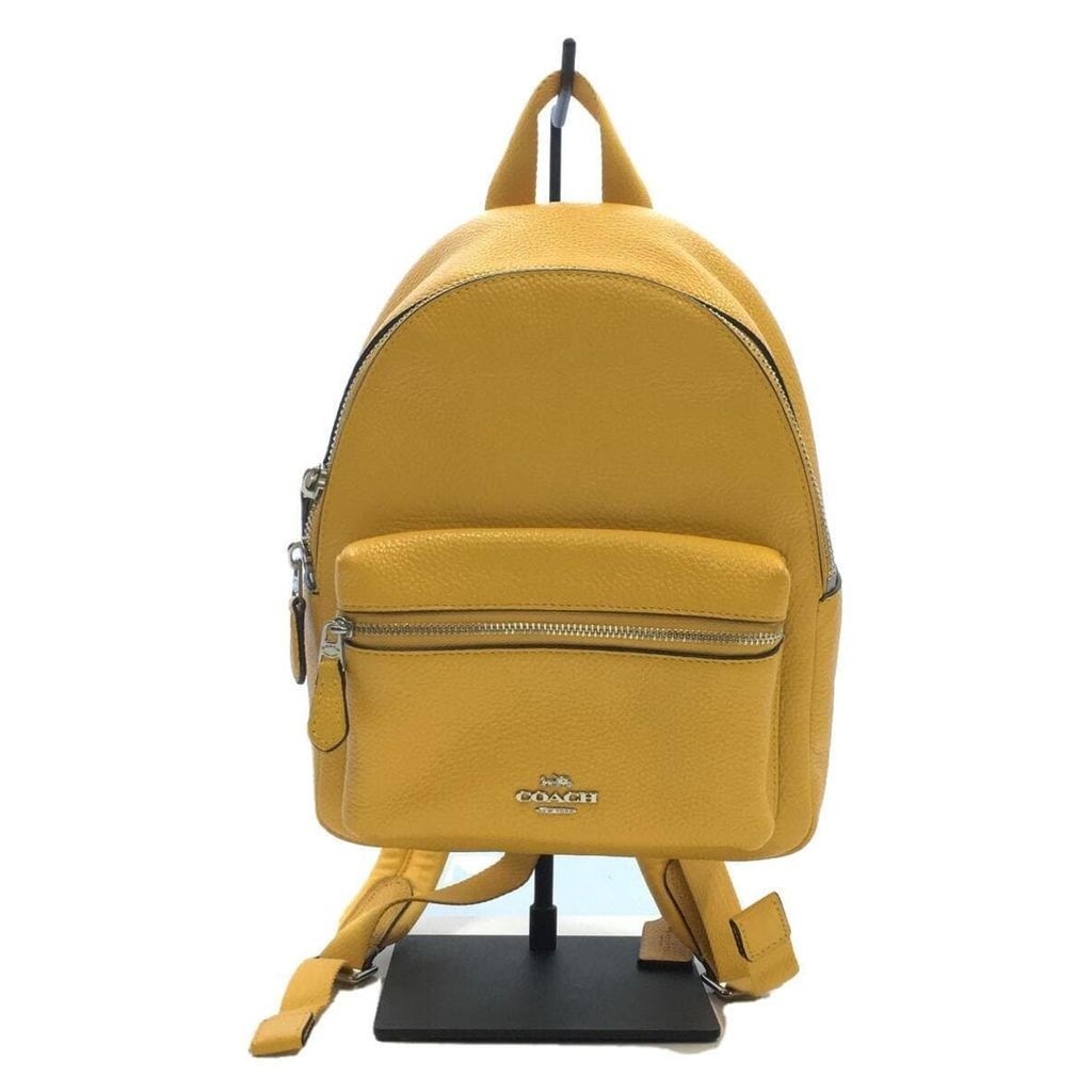 Coach กระเป๋าเป้สะพายหลัง หนังสีดํา สีเหลือง จากญี่ปุ่น มือสอง
