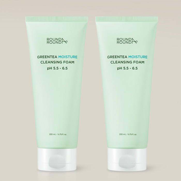 Round A'ROUND Greentea Pure โฟมล้างหน้า 200 มล. + 200 มล. K beauty skincare