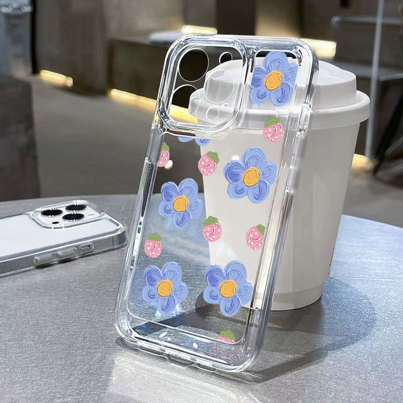 เคสโทรศัพท์มือถือนิ่ม แบบใส ลายดอกเดซี่ สีม่วงอวกาศ สําหรับ Samsung Galaxy S23 FE S24 S23 Ultra S22 S21 Plus S21 S20 FE Note 20 Ultra