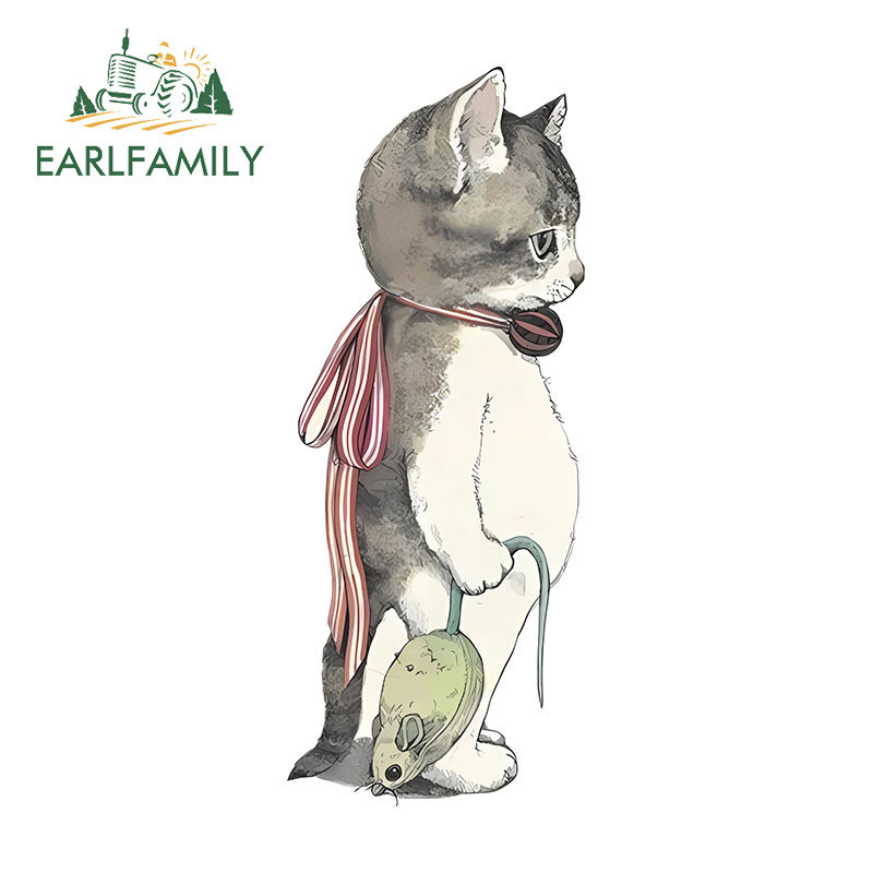 ครอบครัวเอิร์ล 13เซนติเมตรเศร้าแมวสติกเกอร์รถรถจักรยานยนต์กระดานโต้คลื่นกันชนกราฟฟิตีไวนิลวัสดุกันน้ํา ง เอแคลส์ การ์ตูนแฟชั่นป้ายรถ