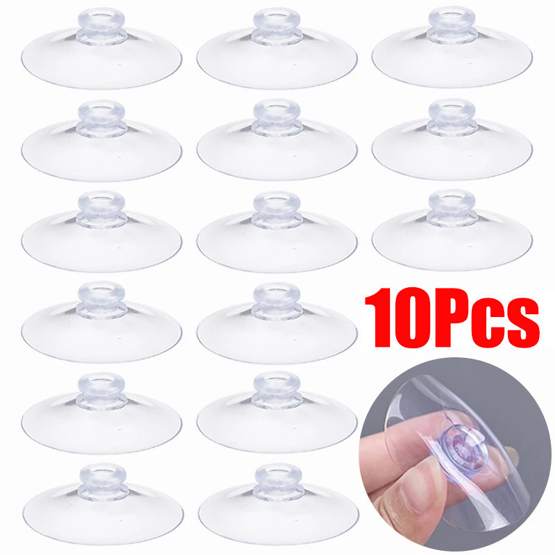 10 ชิ้น ใส PVC ถ้วยดูด / กาวที่แข็งแกร่ง ที่ยึดรถ / ห้องครัว ห้องน้ํา กระจกหน้าต่าง ตกแต่ง ที่แขวน