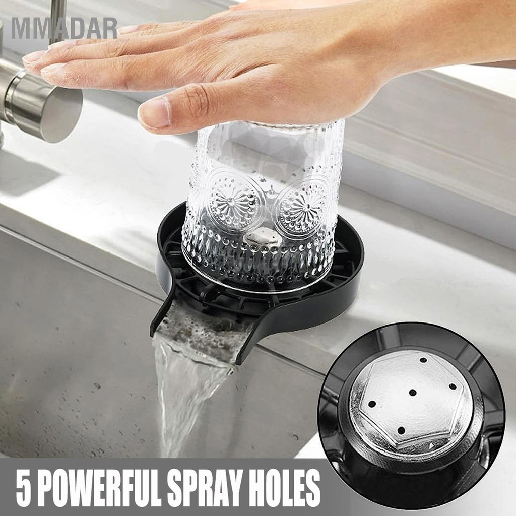 MMADAR ชนิดฝังตัวอ่างล้างจานเครื่องล้างกระจก ABS สแตนเลสแรงดันสูงอ่างล้างจานอัตโนมัติเครื่องซักผ้าถ้วยพร้อมสายยางขนาด