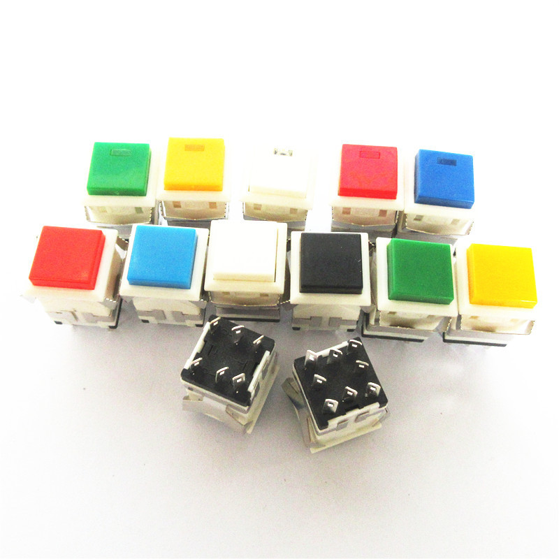 สวิตช์ปุ่มกด ทรงสี่เหลี่ยม 17 มม. KD2-24 KD2-23 KD2-22 KD2-21 พร้อมไฟ