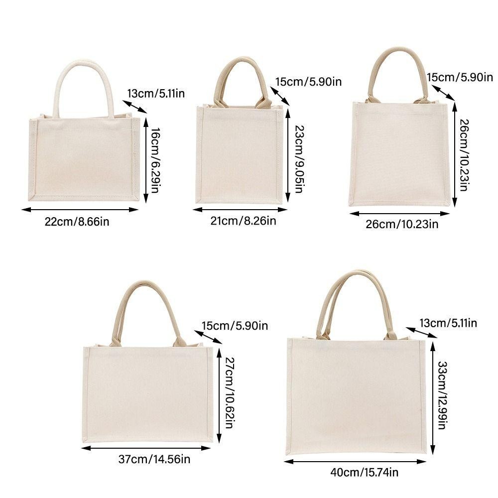 Tonfashion กระเป๋าถือ ผ้าแคนวาส พับได้ จุของได้เยอะ สีเบจ DIY