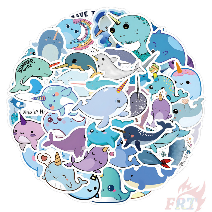 60ชิ้น/เซ็ต ❉ นาร์วาล ชุด 01 สติ๊กเกอร์ปลาวาฬยูนิคอร์น ❉ สติ๊กเกอร์แฟชั่น DIY Decals Doodle กันน้ํา