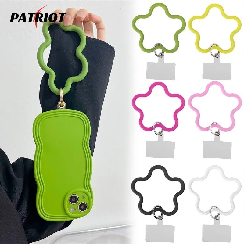 [PATRIO] สายคล้องโทรศัพท์มือถือ ซิลิโคนนุ่ม กันหาย กันหาย หลากสี พร้อมสายรัดข้อมือ