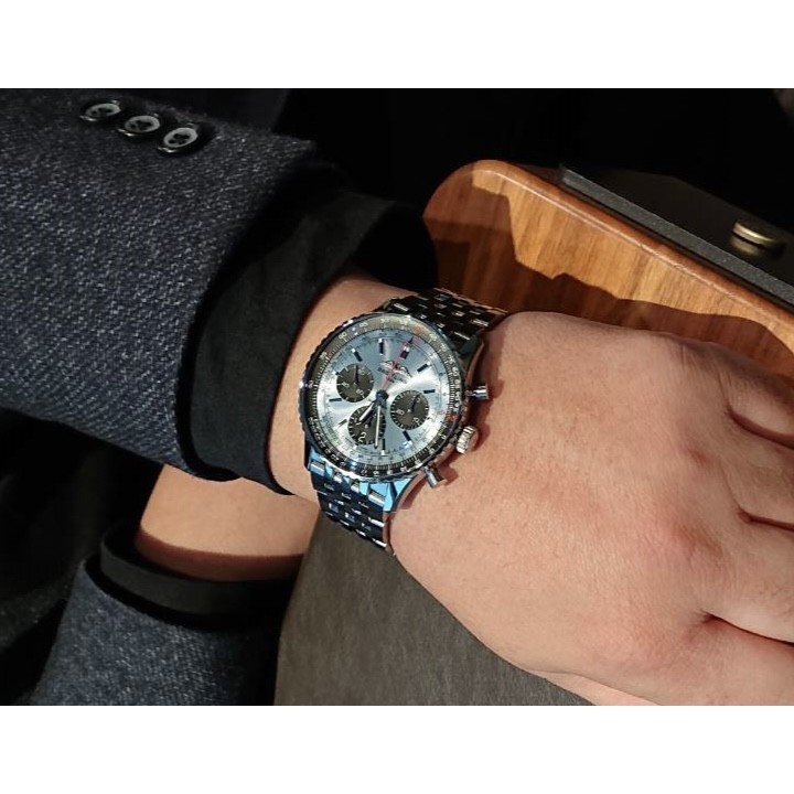 Breitling Aviation Chronograph B01 นาฬิกาข้อมือ สายสแตนเลส 43 มม. สําหรับผู้ชาย0138241C1a1