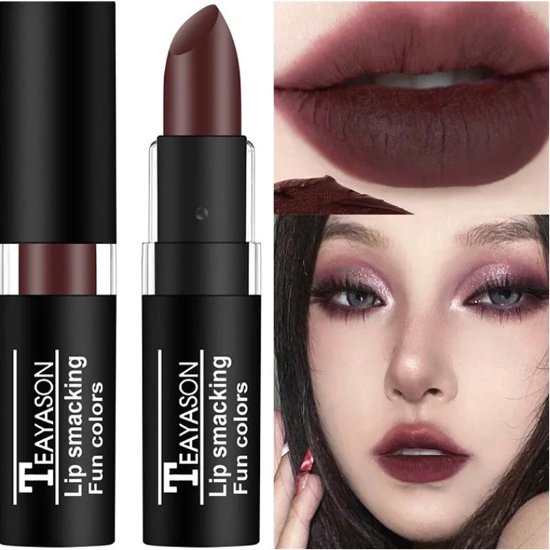 Teayason ลิปสติก เนื้อแมตต์ กันน้ํา ติดทนนาน เนื้อแมตต์ สีทอง สีดํา สีเขียว