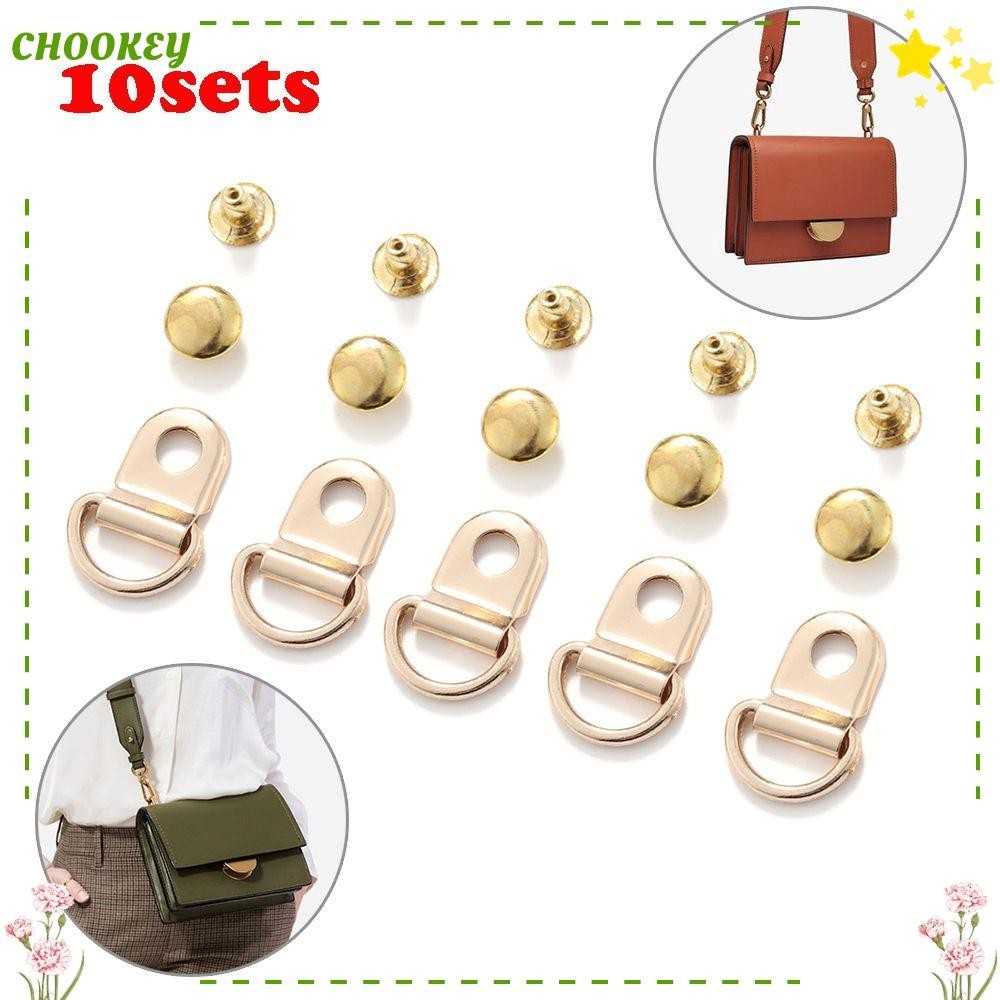 Chookey คลิปตะขอคาราบิเนอร์ รูปตัว D DIY สําหรับแขวนกระเป๋าถือ 10 ชุด ต่อล็อต
