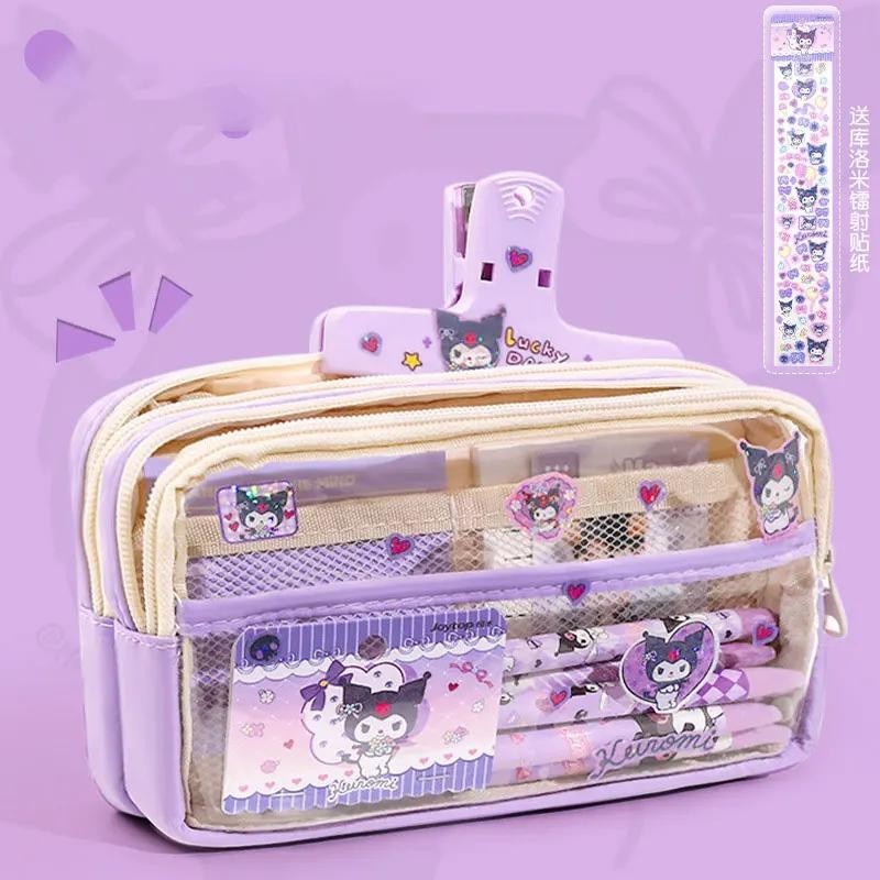 กระเป๋าดินสอ ลายการ์ตูนอนิเมะ Sanrio My Melody Kuromi Cinnamoroll น่ารัก เหมาะกับของขวัญ สําหรับนักเรียน 2024