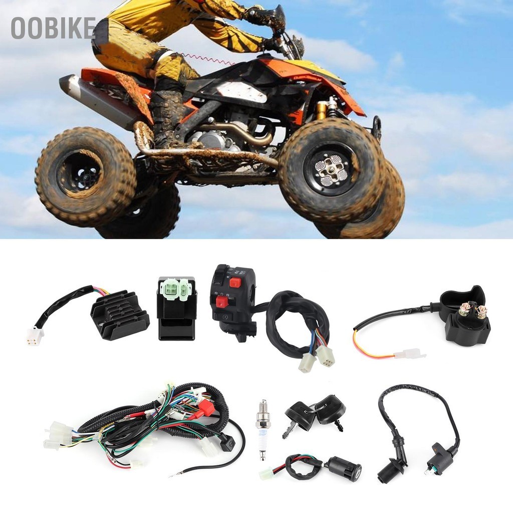 OObike สตาร์ทไฟฟ้าเครื่องยนต์ชุดสายไฟชุดอุปกรณ์เสริม Fit สำหรับ GY6 125cc 150cc Quad Bike ATV