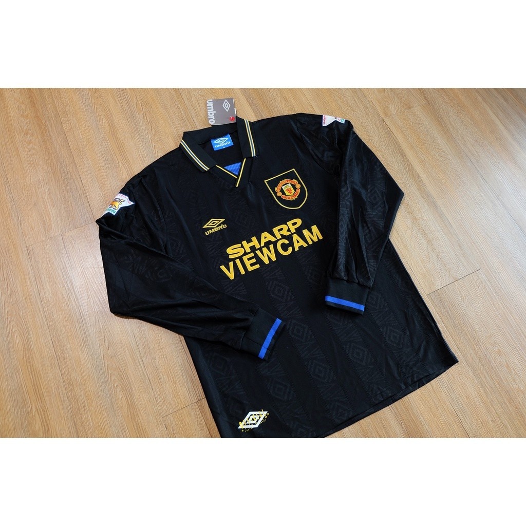 Manchester United 1994 away vintage jersey เสื้อบอลแมนยูย้อนยุค เสื้อแมนยูย้อนยุคแขนยาวดำ Sharp Cant