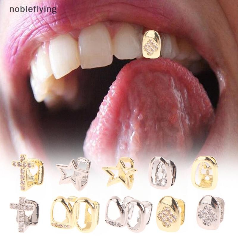 Nf Hip Hop ฟันเดี่ยวทันตกรรม Grillz ฟันหมวก Punk เตาย่างโลหะคอสเพลย์ Party ฟัน Grillz ทันตกรรมแฟชั่นเครื่องประดับ nobleflying