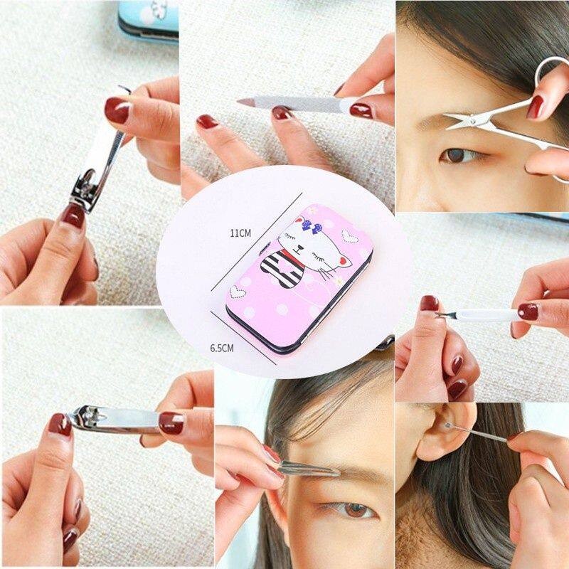 ชุดอุปกรณ์ตัดเล็บ ชุดแต่งเล็บ ชุดตัดเล็บ7ชิ้น กรรไกรตัดเล็บ ชุดตัดแต่งเล็บ ชุดกรรไกรตัดเล็บ ลายการ์ตูน ขนาดพกพา คม - รูปที่ 5