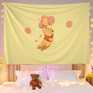 ผ้าพื้นหลังแขวนสไตล์ Winnie the Pooh INS น่ารัก สำหรับหอพักนักเรียน ห้องข้างเตียง ห้องนอน ผ้าแขวน
