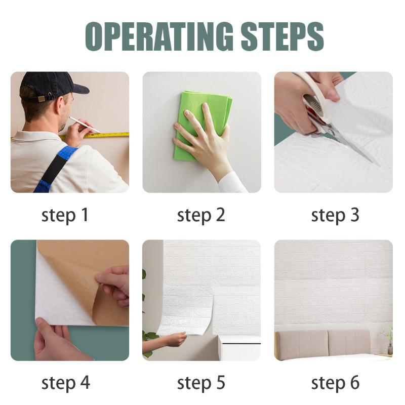 10-50 ชิ้น 38X35 ซม.3D โฟมสติ๊กเกอร์ติดผนัง-กาวกันน้ํา Anti-collision วอลล์เปเปอร์อิฐ - DIY Home Wall ตกแต่ง - รูปที่ 6