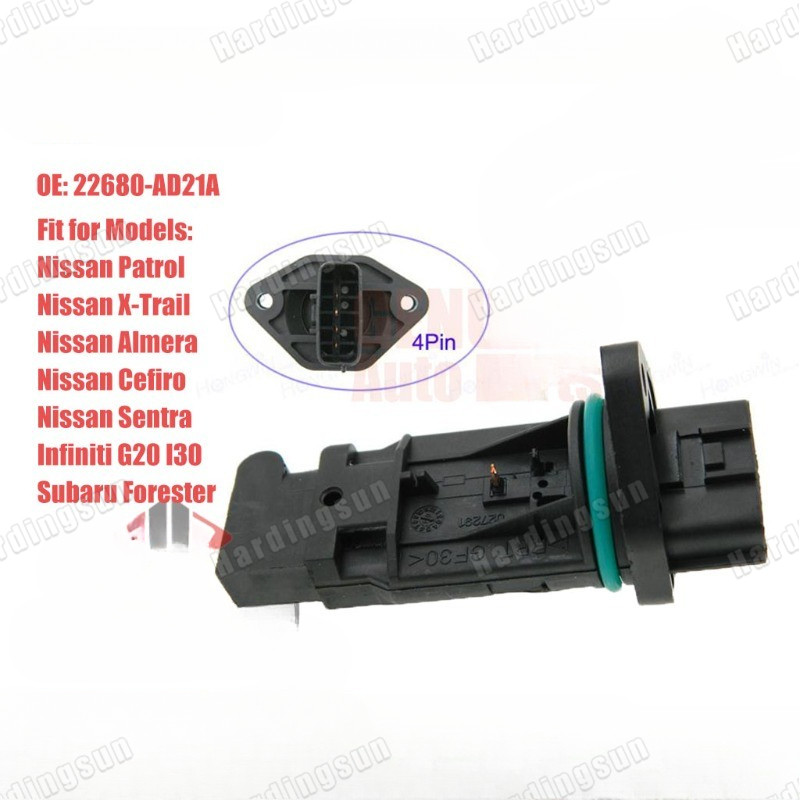 Maf Mass Air Flow Meter Sensor 22680-AD21A 22680-AD210 22680-AD201 สําหรับ Nissan Maxima A33 Sentra 