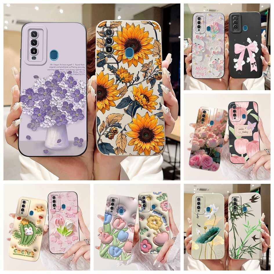 สําหรับitel Vision 2 Plus P681Lปลอกแฟชั่นดอกทานตะวันซิลิโคนนุ่มMatteสําหรับItel P37 Pro P37Proกันกระ