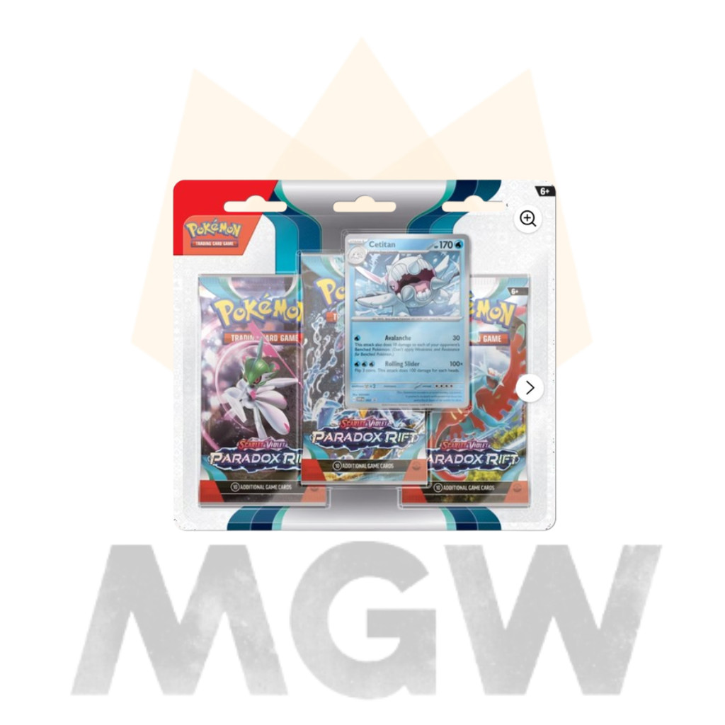 Pokemon TCG SV4 Paradox Rift English 3 Pack Blister x1 ใหม่เอี่ยมปิดผนึก