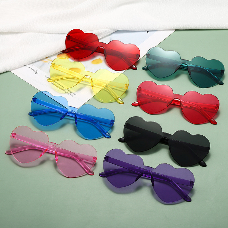 แว่นกันแดดหัวใจ เจลลี่สี ไม่มีกรอบ รูปที่ 6