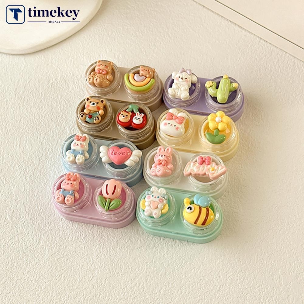 TME การ์ตูนสร้างสรรค์ลิ้นชักสไตล์คอนแทคเลนส์ขนาดกะทัดรัดแบบพกพาคอนแทคเลนส์กล่องดูแลกล่องคอนแทคเลนส์ห