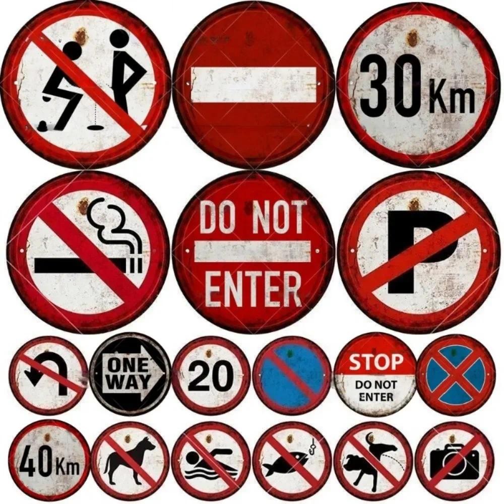 Stop คําเตือนรอบโรงรถ Vintage ป้ายโลหะแผ่น Plaque Tin Sign Wall Decor สําหรับ Home Bar ผับ Store Sign Man Cave Yad กลางแจ้ง - รูปที่ 5