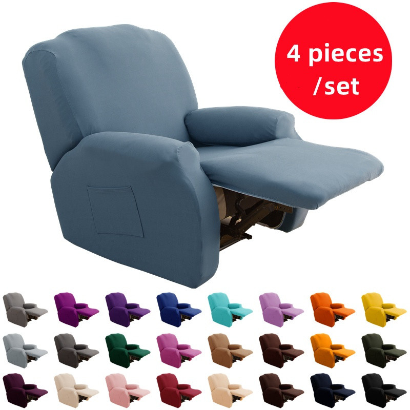 4 ชิ้น/เซ็ต Recliner ยืดโซฟา Slipcover ป้องกัน Lazy Boy Relax Armchair Cover S42S