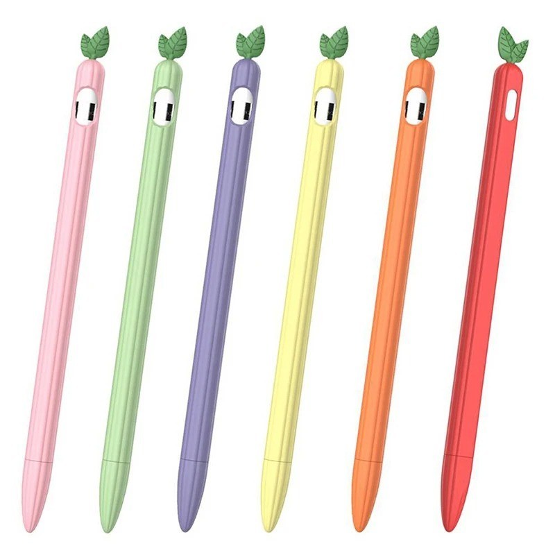 เคสปากกาสไตลัส ซิลิโคนนุ่ม หน้าจอสัมผัส กันลื่น ลายผลไม้น่ารัก สําหรับ Apple Pencil 1st 2nd Generation