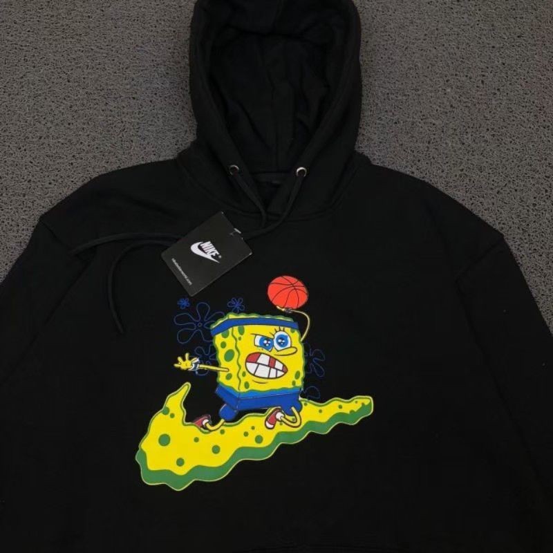 HOODIE NIKE KYRIE X SPONGEBOB BLACK PREMIUM JAKET แฟชั่น