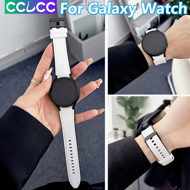 Cclcc สายนาฬิกาข้อมือ สายหนัง ซิลิโคน กันน้ํา ระบายอากาศ สําหรับ Samsung Galaxy Watch 6 5 4 44 มม. 40 มม. Galaxy Watch 6 Classic 47 มม. 43 มม. 5 Pro 45 มม. 4 Classic 46 มม. 42 มม.