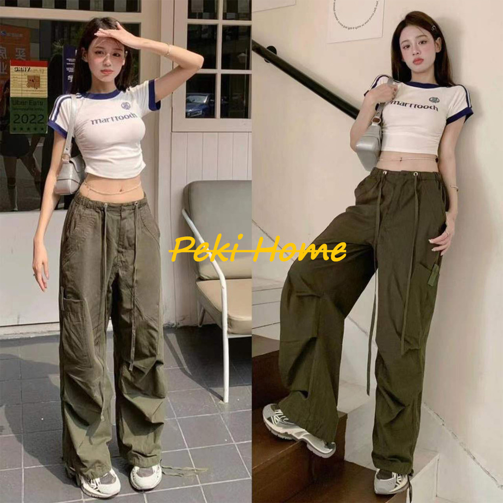 เสื้อเอวลอย เสื้อยืดครอป กรีนอักษร เสื้อครอปเอวสูง ทรงสลิมฟิต
