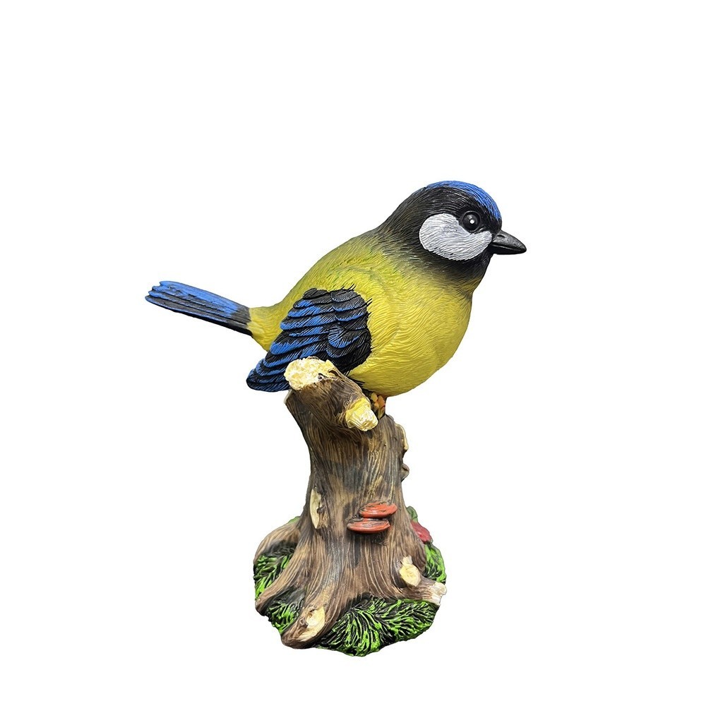 LOCAL789 Tree‘O นกตกแต่งสวน รุ่นSB009 ขนาด8.8×8×14.7ซม.  สีเหลืองฟ้า ร้านอยู่ในไทย