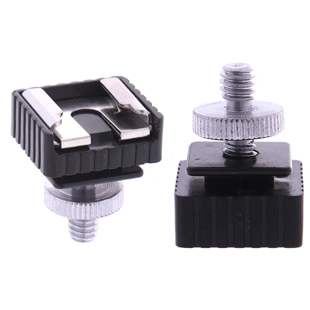Flash Hot Shoe Mount Adapter Speedight Flash Cold Hot Shoe Bracket Mount Adapter 1/4" Screw for Stud
