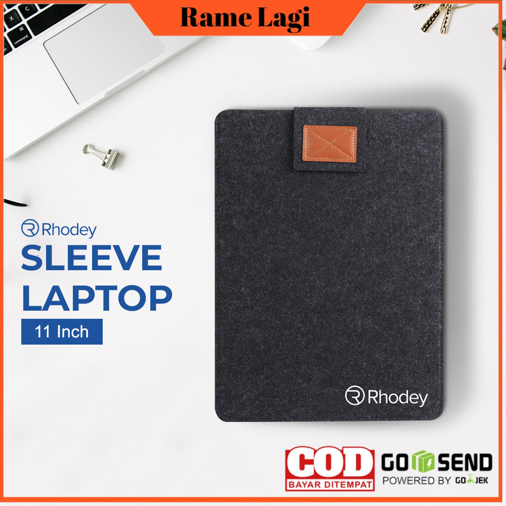 Rhodey Felt Sleeve Case Laptop 11 Inch - DA98 - สีเทาเข้ม - OMIPHPDG