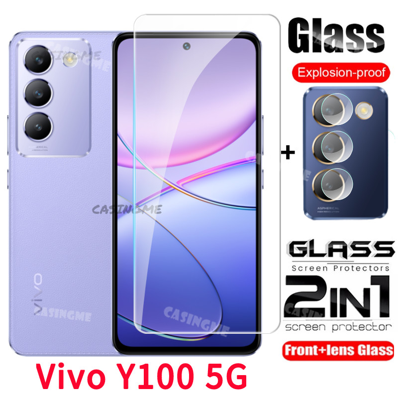 Vivo Y100 5G 2024 ฟิล์มกระจกนิรภัย กันรอยหน้าจอ เลนส์กล้อง ด้านหลัง แบบเต็มจอ สําหรับ Vivo Y100 Y 10