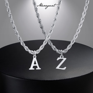 Meaeguet สร้อยคอโชคเกอร์ สเตนเลส จี้ตัวอักษร A-Z สีเงิน เครื…