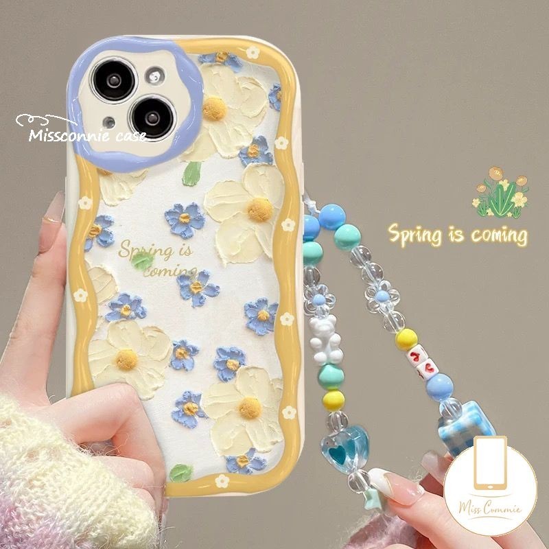 เคสโทรศัพท์มือถือ แบบนิ่ม ลายดอกไม้สีฟ้า สําหรับ Oppo A18 A38 A57 A15 A95 A33 A54 A7 A16s A96 A53 A58 A9 A92 A5s A3s A74 A17K A77 A78 A17 A76 A5 A16 A12 A31 A16K Reno 5 4F 10 เคส